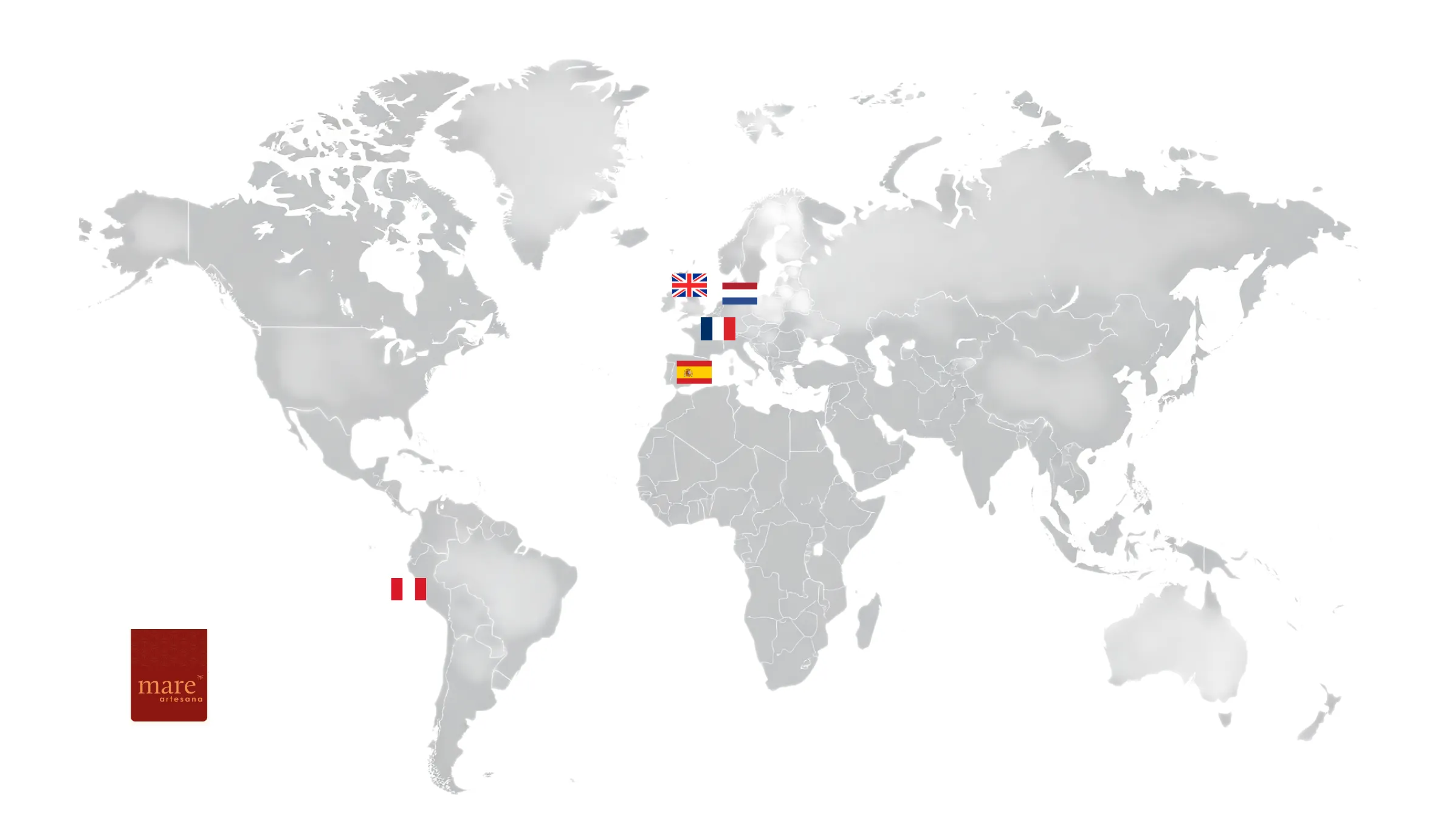 Mapa de paises donde MareArtesana realiza envios